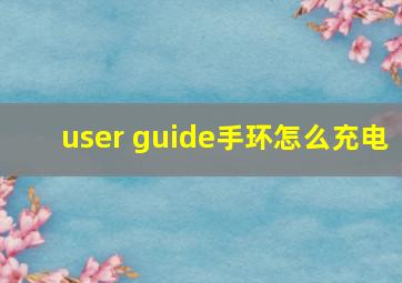 user guide手环怎么充电